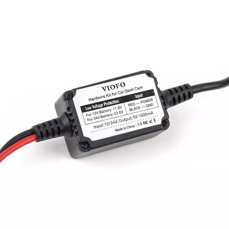 Kabel / měnič 12/24V na 5V MINI USB pro autokamery / černé skřínky 