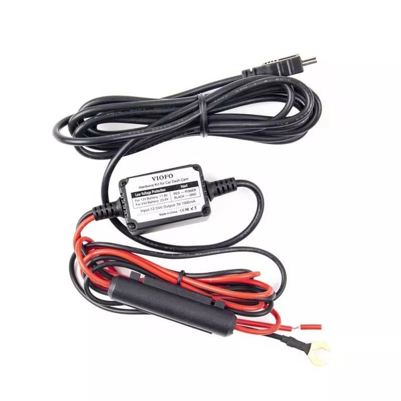 Kabel / měnič 12/24V na 5V MINI USB pro autokamery / černé skřínky 